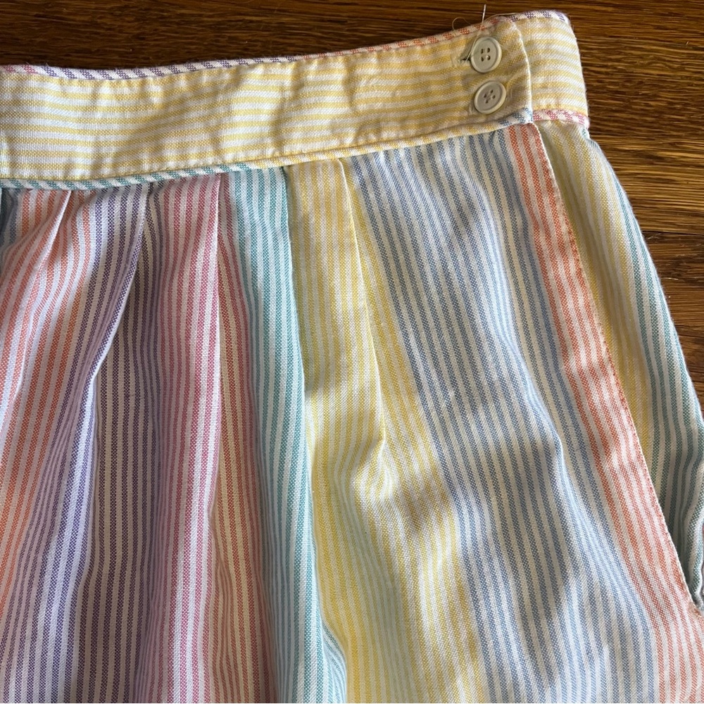 vintage Union rainbow cotton skirt striped coastal “12” 26” waist - Picture 4 of 9